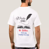 Schreib auf! | Personalisiert Language Arts | Schr T-Shirt (Rückseite)