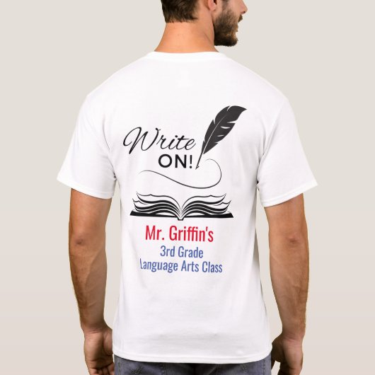 Schreib auf! | Personalisiert Language Arts | Schr T-Shirt (Rückseite)