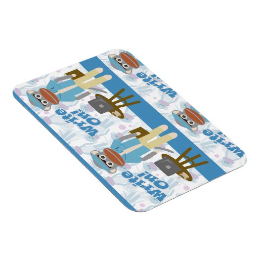 Schreib auf! Writer Sock Monkey Author Fun Magnet (Rechte Seite)