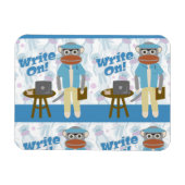 Schreib auf! Writer Sock Monkey Author Fun Magnet (Horizontal)