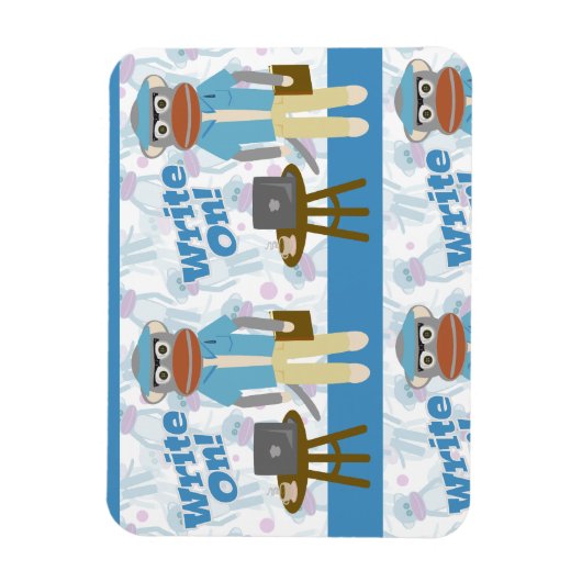 Schreib auf! Writer Sock Monkey Author Fun Magnet (Vertikal)
