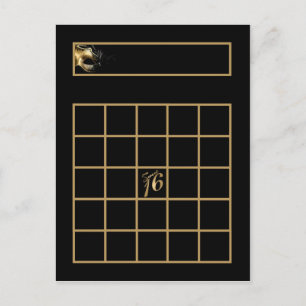 Schreib Bingo Card Sweet 16 Gold Black Postkarte