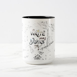 Schreib deine inneren Gefühle raus! Motto für moti Zweifarbige Tasse