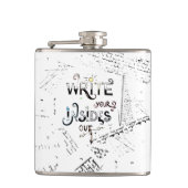 Schreib deine Inside OUT! Motto der motivierend Sc Flachmann (Vorderseite)