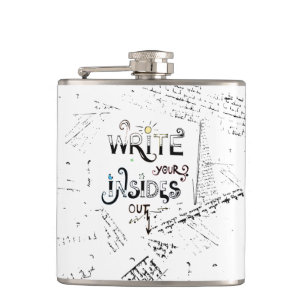 Schreib deine Inside OUT! Motto der motivierend Sc Flachmann