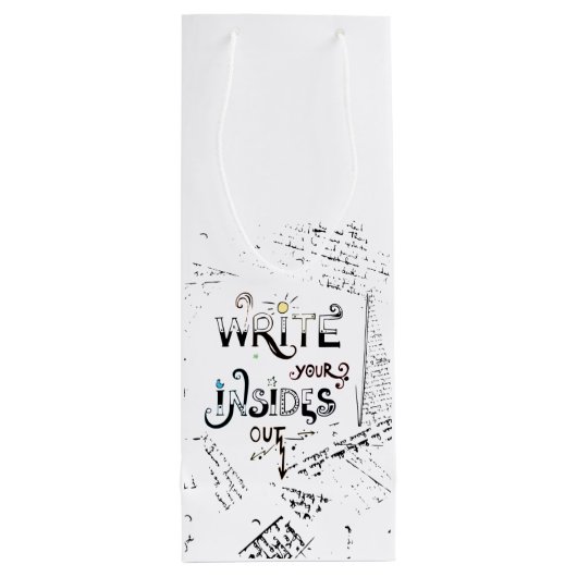 Schreib deine Inside OUT! Motto der motivierend Sc Geschenktüte Für Weinflaschen (Rückseite)