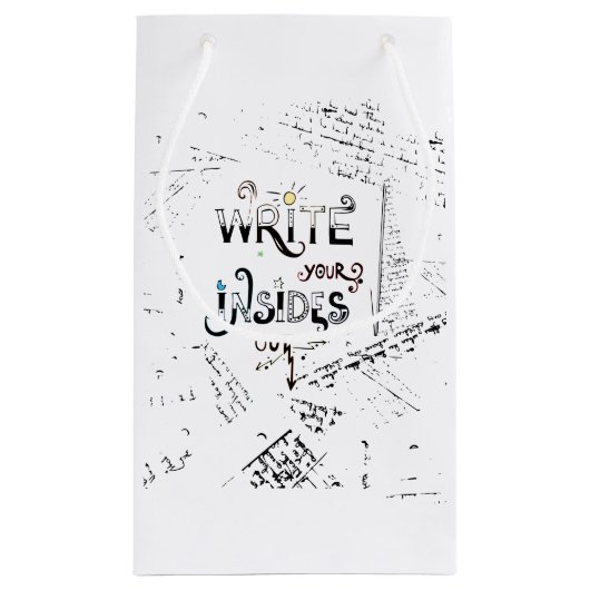 Schreib deine Inside OUT! Motto der motivierend Sc Kleine Geschenktüte (Rückseite)
