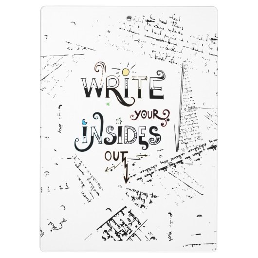 Schreib deine Inside OUT! Motto der motivierend Sc Klemmbrett (Rückseite)