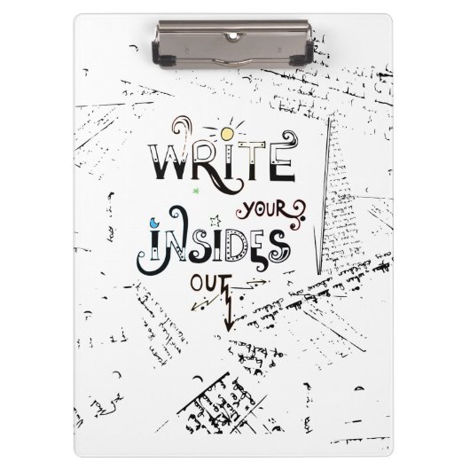 Schreib deine Inside OUT! Motto der motivierend Sc Klemmbrett (Vorderseite)