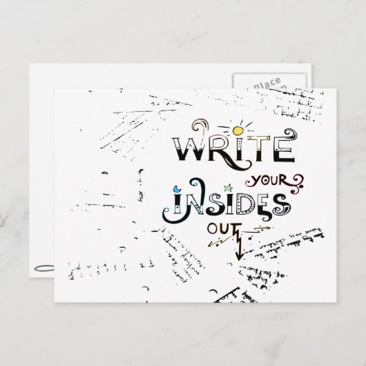 Schreib deine Inside OUT! Motto der motivierend Sc Postkarte (Vorne/Hinten)