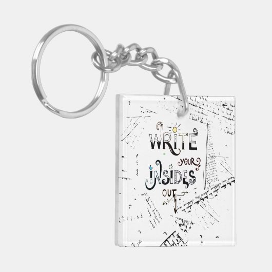 Schreib deine Inside OUT! Motto der motivierend Sc Schlüsselanhänger (Vorderseite links)