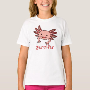 Schreib deinen Namen auf diesen süßen Axolotl T-Shirt