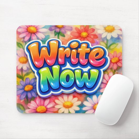 Schreib jetzt Text mit lebendigen Gänseblümchen Mousepad (Mit Mouse)