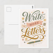 Schreib mehr Briefe Postkarte (Vorne/Hinten)