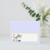 Schreib-Platzkarte-Leap-Frosch-Schildkröte-Libelle Postkarte (Stehend Vorderseite)