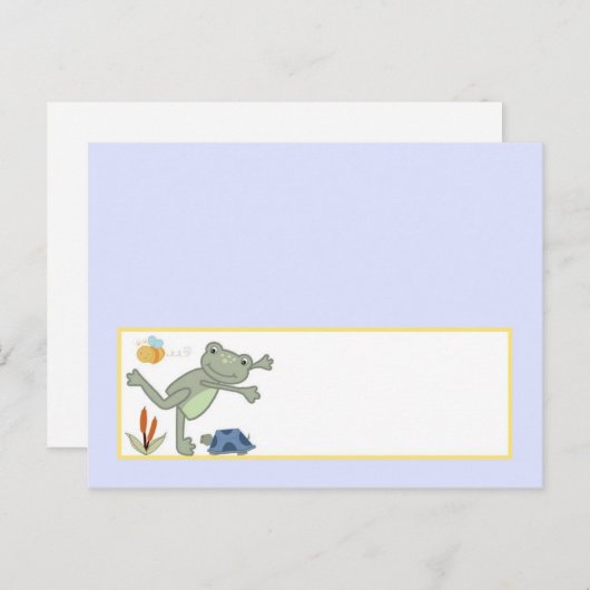 Schreib-Platzkarte-Leap-Frosch-Schildkröte-Libelle Postkarte (Vorne/Hinten)