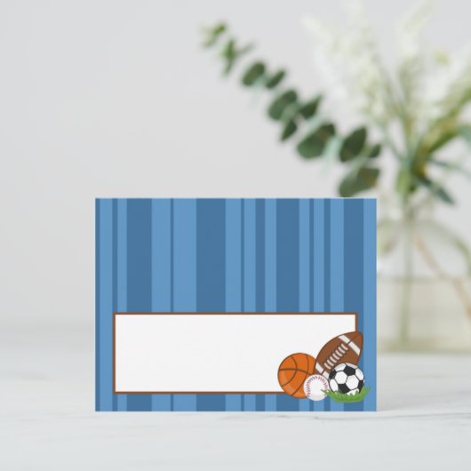 Schreibbare Platzkarte All-Star Blue Postkarte (Stehend Vorderseite)