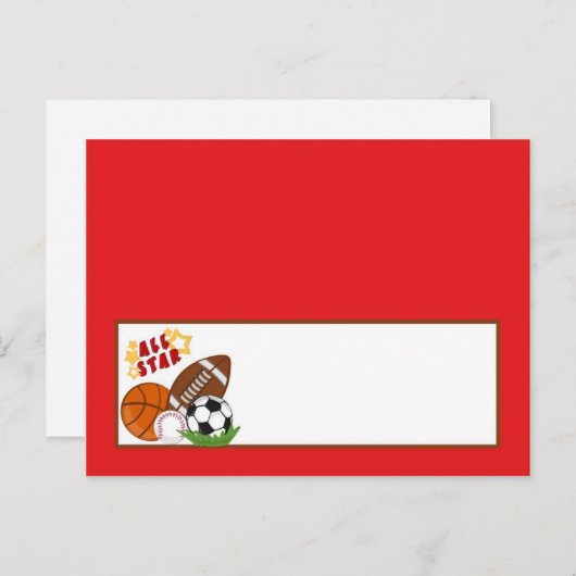 Schreibbare Platzkarte - All-Star Red Postkarte (Vorne/Hinten)