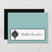 Schreibbare Platzkarte Black Damask Lace Postkarte (Vorne/Hinten)