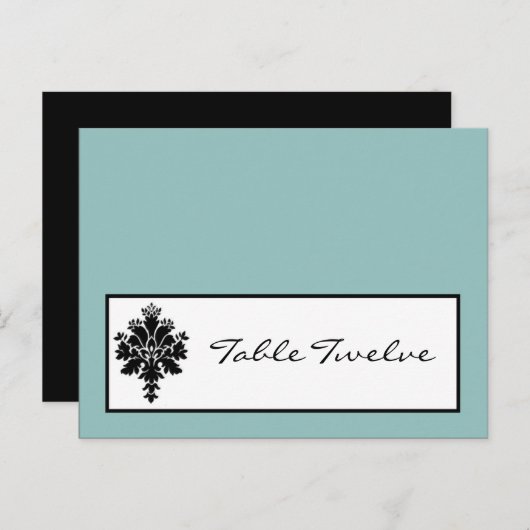 Schreibbare Platzkarte Black Damask Lace Postkarte (Vorne/Hinten)