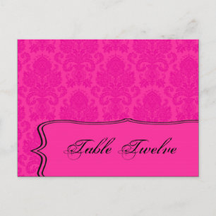 Schreibbare Platzkarte Hot Pink Bla Damask Lace Pr Postkarte