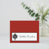 Schreibbare Platzkarte Schwarz-Damaskus-Spitze Postkarte (Stehend Vorderseite)
