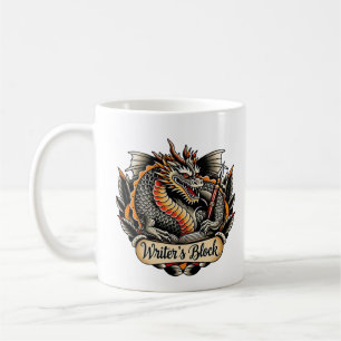 Schreibblockade Drache Tattoo Schreiben Humor Auto Kaffeetasse