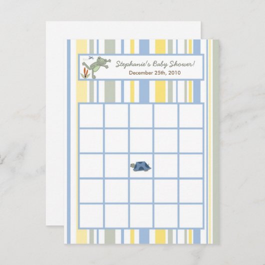 Schreibe Bingo Card Leap Frog Turtle Bee Dragonfly Einladungspostkarte (Vorne/Hinten)