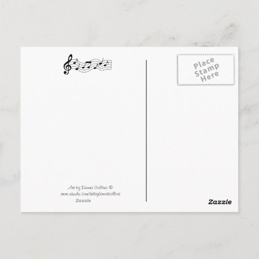 Schreibe eine Notiz mit Harp Poastcard. Postkarte (Rückseite)