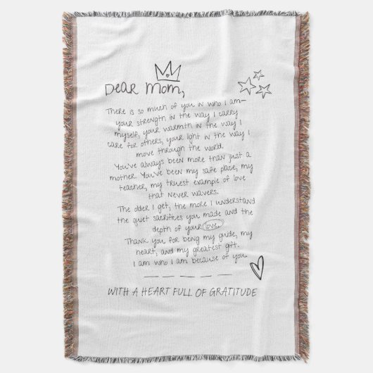 Schreiben an die Mama Decke (Vorderseite Vertikal)