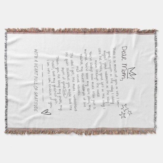 Schreiben an die Mama Decke (Vorderseite)