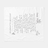 Schreiben an die Mama Fleecedecke (Vorderseite (Horizontal))