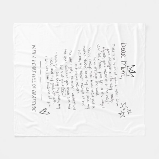 Schreiben an die Mama Fleecedecke (Vorderseite (Horizontal))