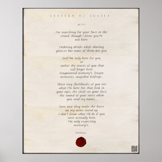 Schreiben an Juliet Print 🌹 28/49 🗡 Poster (Vorne)