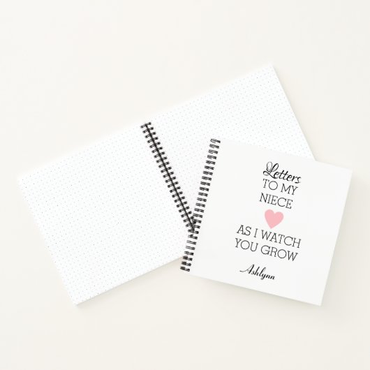 Schreiben an mein Niece Journal Notizblock (Innenseite)