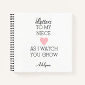 Schreiben an mein Niece Journal Notizblock (Vorderseite)