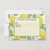 Schreiben auf Niedliche Zitronenmuster der Rezept- Karte (Vorderseite)