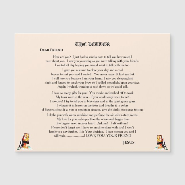 SCHREIBEN AUS JESUS-Magnet Magnetkarte (Vorderseite)