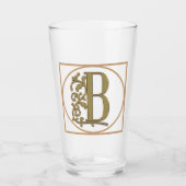 SCHREIBEN B MONOGRAM Schöne Hochzeit Neues Zuhause Glas (Vorderseite)