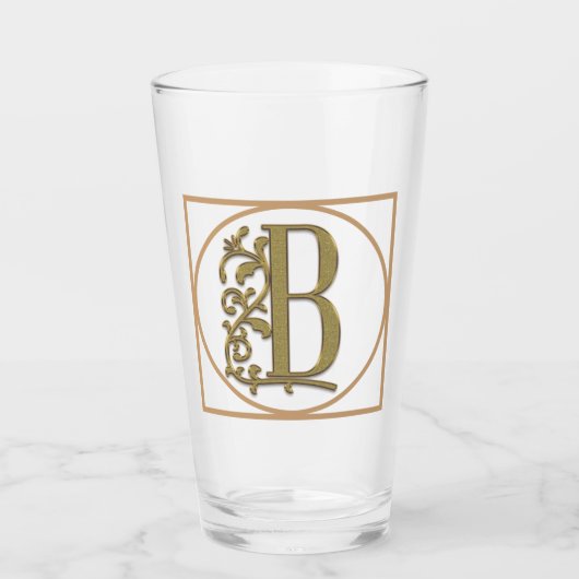 SCHREIBEN B MONOGRAM Schöne Hochzeit Neues Zuhause Glas (Vorderseite)