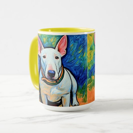 Schreiben Bull Terrier crayon look art coffee Tass Tasse (Vorderseite Links)