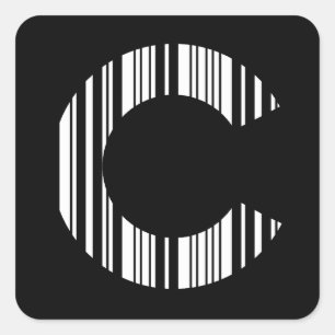SCHREIBEN C BAR CODE Erste erste Barcodetabelle Quadratischer Aufkleber
