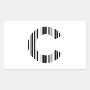 SCHREIBEN C BAR CODE Erste erste Barcodetabelle Rechteckiger Aufkleber