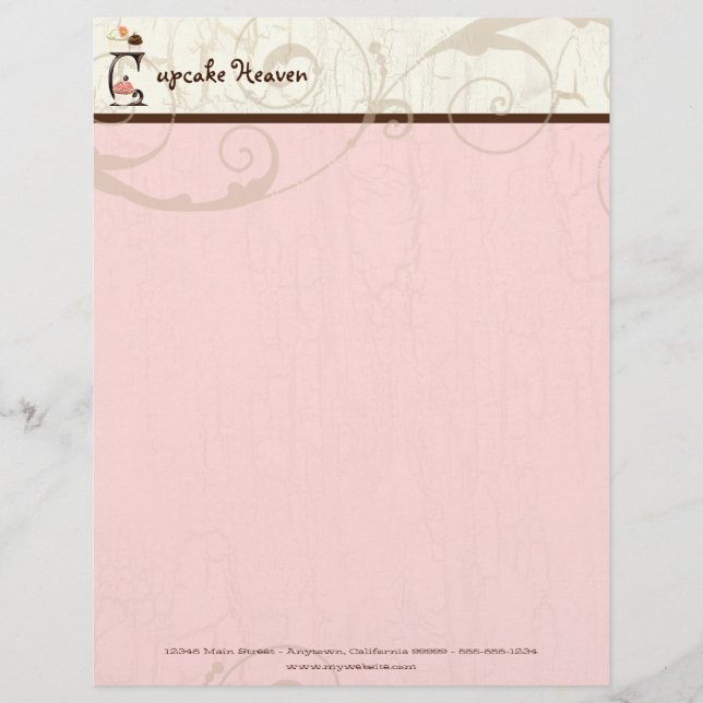 Schreiben C "Cupcake Business Letterhead" Briefkopf (Vorderseite)