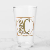 SCHREIBEN C MONOGRAM Schöne Hochzeit Neues Zuhause Glas (Vorderseite)