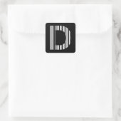 SCHREIBEN D BAR CODE Erste erste Barcodetabelle Quadratischer Aufkleber (Tasche)