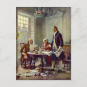 Schreiben der Unabhängigkeitserklärung 1776 Postkarte (Vorderseite)