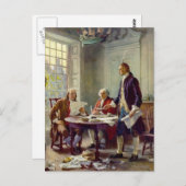 Schreiben der Unabhängigkeitserklärung Postkarte (Vorne/Hinten)