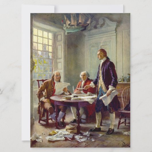 Schreiben der Unabhängigkeitserklärung (USA) Karte (Vorderseite)