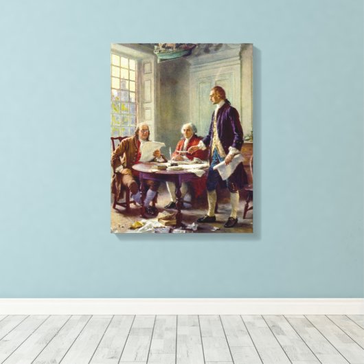 Schreiben der Unabhängigkeitserklärung (USA) Leinwanddruck (Insitu (Holzboden))